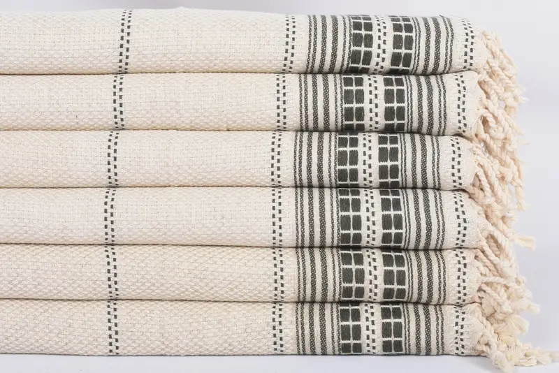 Wedding Gift Kitchen Towel, Wedding Favors, 40x20 Linen Striped Towel, Housewarming Gift, Monogram Kitchen Towel, Memorial Gift, Personalized Gift - 3