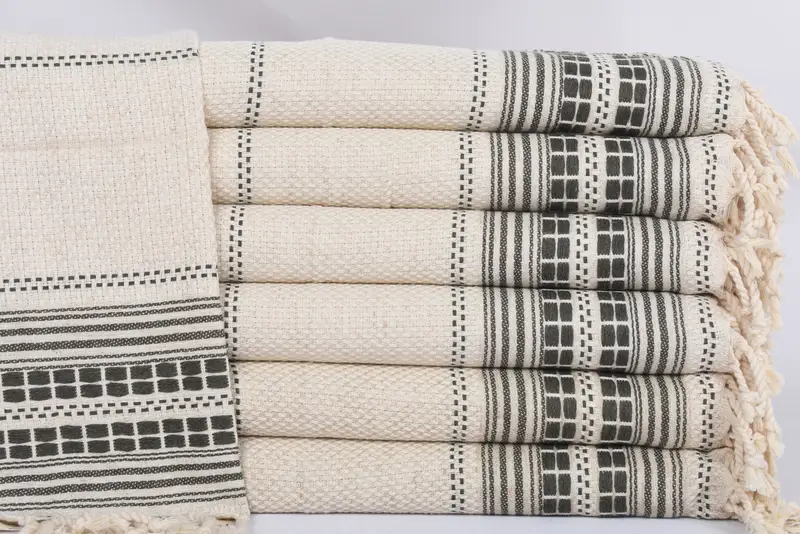 Wedding Gift Kitchen Towel, Wedding Favors, 40x20 Linen Striped Towel, Housewarming Gift, Monogram Kitchen Towel, Memorial Gift, Personalized Gift - 1