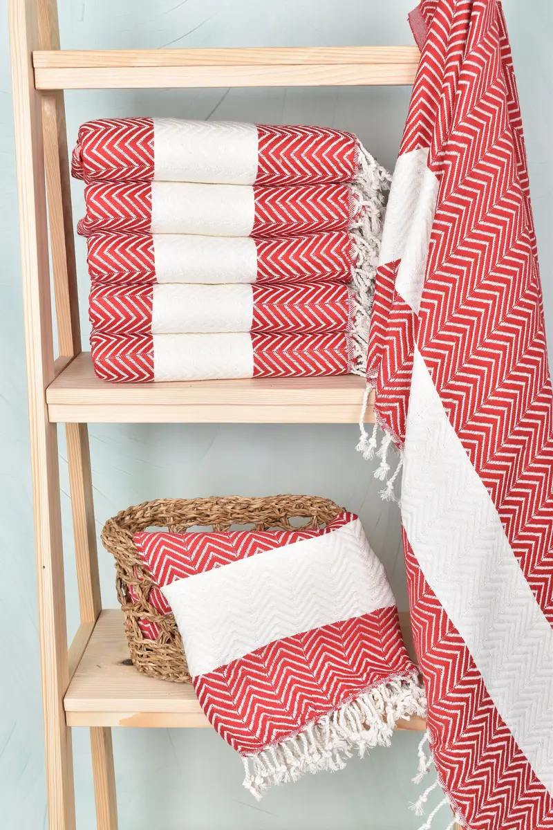 Bachelorette Party Gifts For Bride, Holiday Towel, Luxury towel, Grandma Gift, Bachelorette Party Gifts, Thin towel, 70x40 Cotton Zig zag Towel - 3