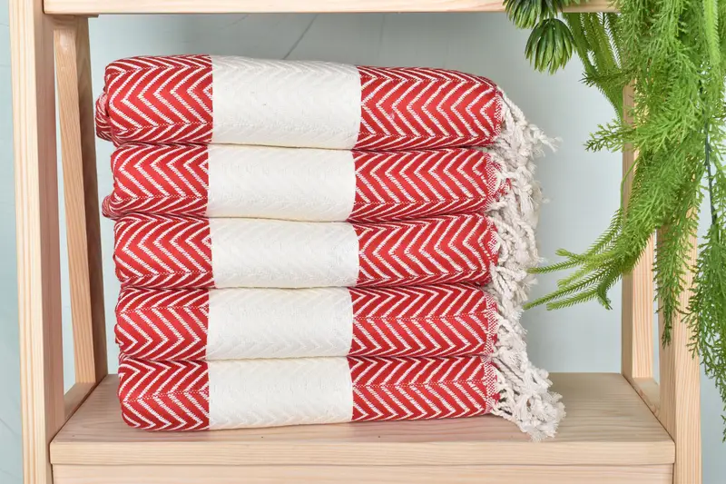 Bachelorette Party Gifts For Bride, Holiday Towel, Luxury towel, Grandma Gift, Bachelorette Party Gifts, Thin towel, 70x40 Cotton Zig zag Towel - 2