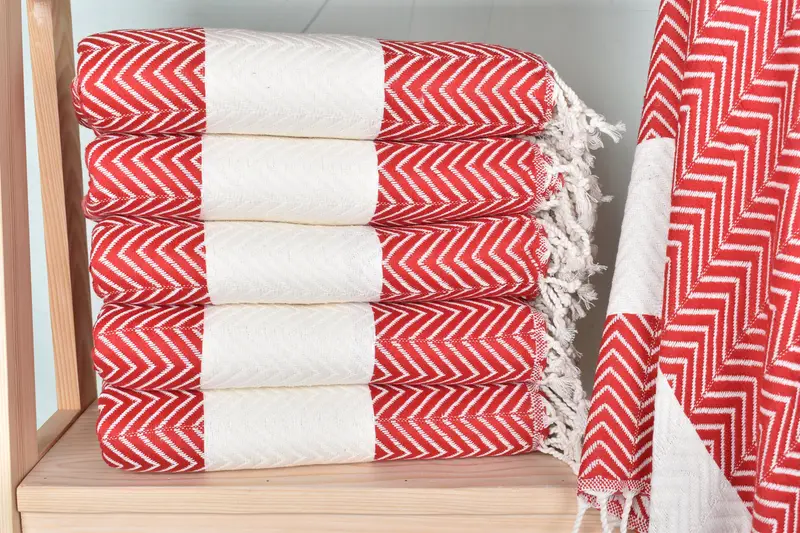 Bachelorette Party Gifts For Bride, Holiday Towel, Luxury towel, Grandma Gift, Bachelorette Party Gifts, Thin towel, 70x40 Cotton Zig zag Towel - 1