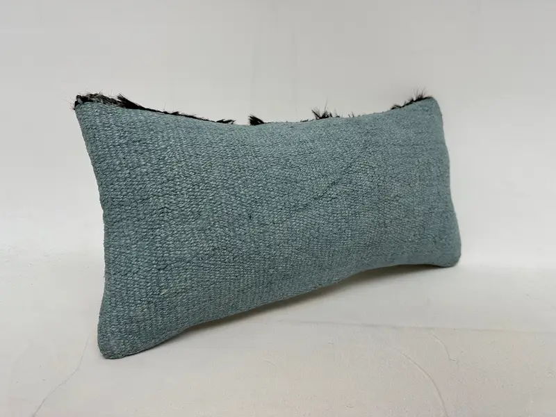 Art Deco Pillow Case, Cushion, Ethnical Kilim Rug Pillow, Turkish Kilim Pillow, Interior Designer Pillow, 10x20 Green Cushion Case - 2