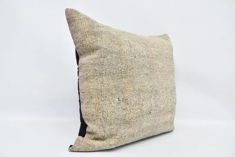 Gift Pillow, Vintage Kilim Pillow, Outdoor Throw Cushion Cover, Pillow Case, 28x28 Beige Cushion, Pillow for Couch, Toss Cushion - 3