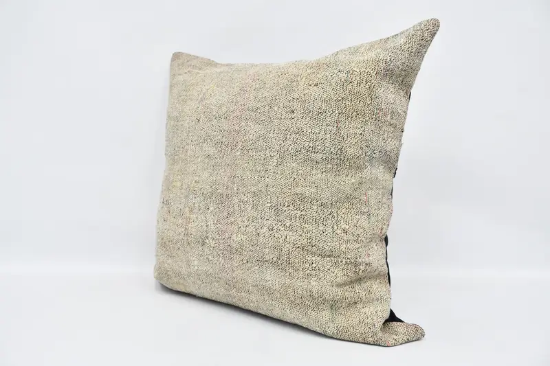 Gift Pillow, Vintage Kilim Pillow, Outdoor Throw Cushion Cover, Pillow Case, 28x28 Beige Cushion, Pillow for Couch, Toss Cushion - 4
