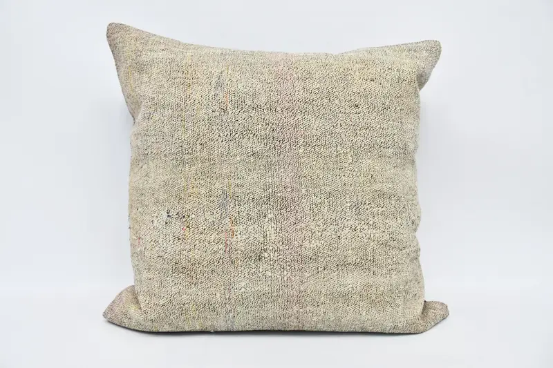 Gift Pillow, Vintage Kilim Pillow, Outdoor Throw Cushion Cover, Pillow Case, 28x28 Beige Cushion, Pillow for Couch, Toss Cushion - 1