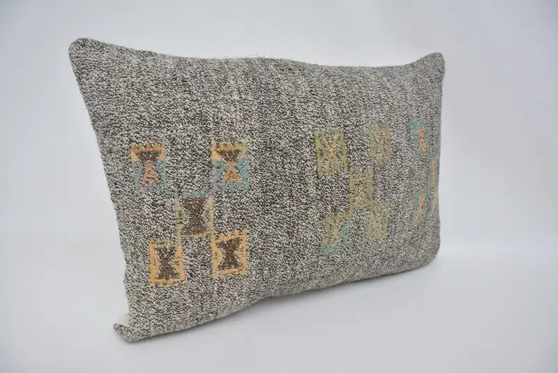 Pillow for Sofa, 16x24 Gray Pillow Case, Pattern Throw Cushion, Gift Pillow, Customized Cushion Case, Pillow Case, Kilim Pillow - 3