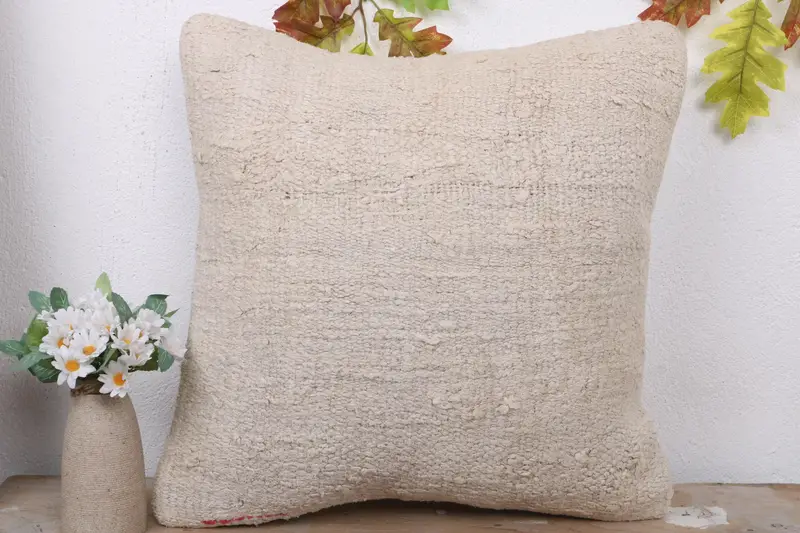 One Of A Kind Cushion, 18x18 White Pillow, Accent Throw Cushion Case, Vintage Pillow, Home Decor Pillow, Pillow Cover, Antique Pillows - 2