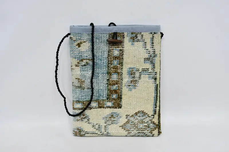 調節可能なストラップクロスボディキリムバッグ、ボヘミアンウールヴィンテージモチーフバッグ