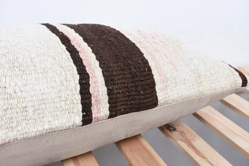Pillow for Couch, Kilim Pillow Cover, Wool Kilim Pillow Pillow Sham, Antique Pillows, Pillow Sham, Art Deco Cushion Case, 12x36 White Cushion - 7