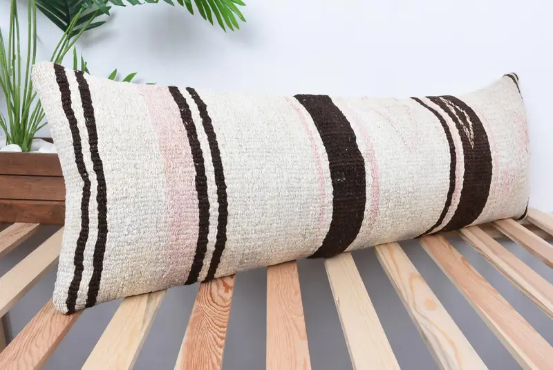 Pillow for Couch, Kilim Pillow Cover, Wool Kilim Pillow Pillow Sham, Antique Pillows, Pillow Sham, Art Deco Cushion Case, 12x36 White Cushion - 4