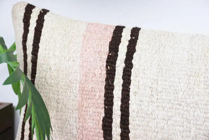 Pillow for Couch, Kilim Pillow Cover, Wool Kilim Pillow Pillow Sham, Antique Pillows, Pillow Sham, Art Deco Cushion Case, 12x36 White Cushion - 2