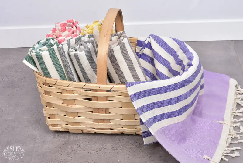 Sand-resistant Turkish towel for the beach, Turkish hand towel, Xmas Gifts, Bridesmaid Gifts, Handmade Gift, 70x40 Cotton Striped Towel, Scarf Towel - 7