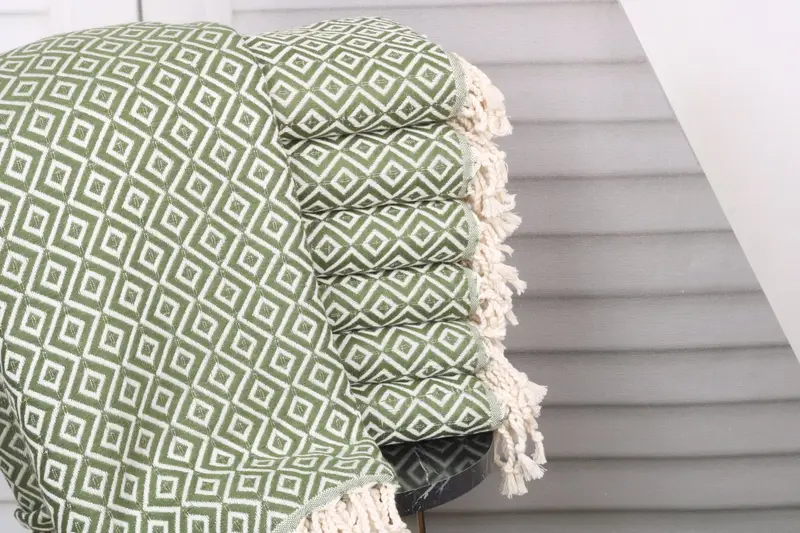 Personalized Towel Khaki Green Diamond 40x71 Inches