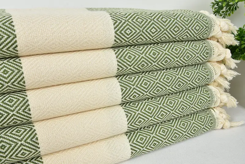 Organic Towel, Peshtemal Towel, 70x40 Cotton Diamond Towel, Quick-dry peshtemal, Wedding Gift, Customized Turkish Towel, Personalized Gift For Her - 3