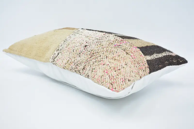 Vintage Kilim Pillow, Couch Cushion Cover, Pillow, 12x20 Beige Pillow, Handmade Kilim Cushion, Throw Kilim Pillow, Luxury Cushion Case - 6