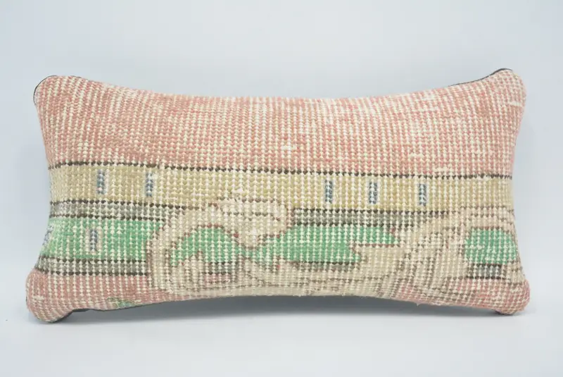 Bolster Throw Pillow Cover, Kilim Cushion Sham, Kilim Pillow, 8x16 Red Pillow, Antique Pillows, Cushion Cover, Oriental Pillow Cover - 1