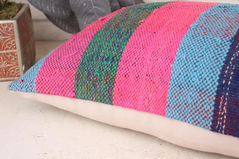 12x20 Pink Pillow Sham, Bolster Pillow Case, Antique Pillows, Home Decor Pillow, Vintage Kilim Pillow, Cushion Case, Tapestry Cushion Case - 6