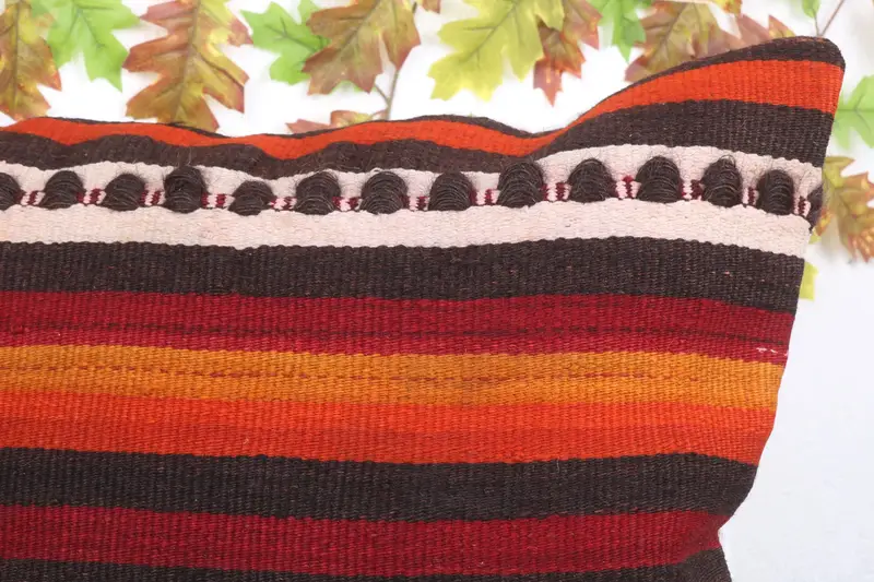 Handwoven Pillow Cover Pillow Case, Vintage Kilim Pillow, 24x24 Purple Cushion, Pillow Sham, Kilim Pillow Cover, Accent Pillow, Boho Pillow - 5