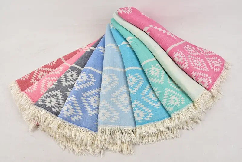Thin towel, Cute Beach Towel, Embroidered Towel, Wedding Shower Gift, Guest Towel, Custom Towel, Unique Wedding Gift, 70x36 Cotton Kilim Towel - 4