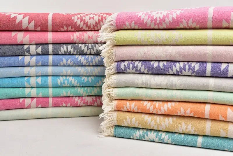 Thin towel, Cute Beach Towel, Embroidered Towel, Wedding Shower Gift, Guest Towel, Custom Towel, Unique Wedding Gift, 70x36 Cotton Kilim Towel - 1
