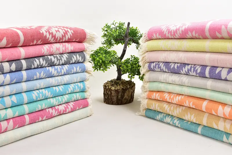Thin towel, Cute Beach Towel, Embroidered Towel, Wedding Shower Gift, Guest Towel, Custom Towel, Unique Wedding Gift, 70x36 Cotton Kilim Towel - 3