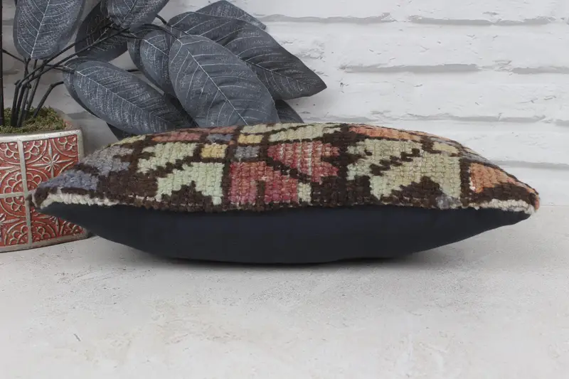 Office Chair Cushion, Bolster Cushion, Pillow, Boho Pillow Sham Cover, Handmade Kilim Cushion, 8x16 Yellow Cushion Case, Gift Pillow - 5