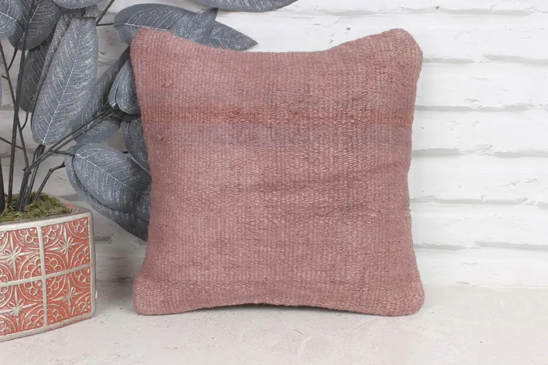 Outdoor Throw Cushion Case, Antique Pillows, Vintage Pillow, Oriental Pillow Cover, 12x12 Purple Pillow, Vintage Kilim Pillow, Cushion Cover - 1