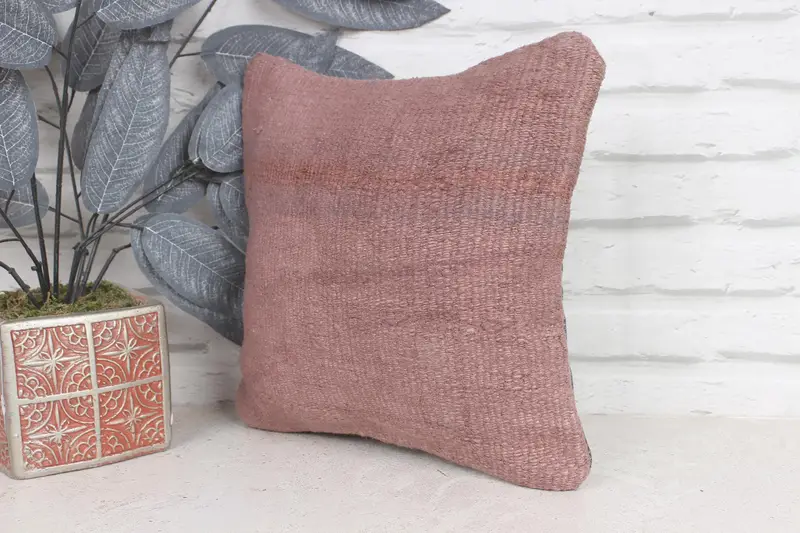 Outdoor Throw Cushion Case, Antique Pillows, Vintage Pillow, Oriental Pillow Cover, 12x12 Purple Pillow, Vintage Kilim Pillow, Cushion Cover - 3