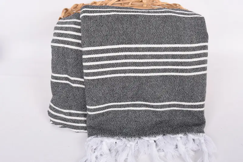Custom Blanket, Personalized Gift For Her, 96x70 Cotton Striped Towel, Organic Throw, Housewarming Gift, Wedding Favors, Customized Turkish Blanket - 5
