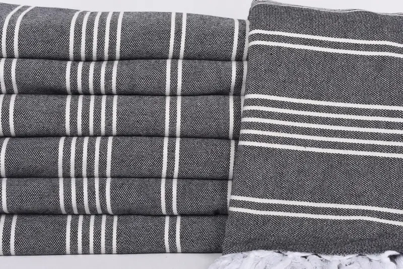 Custom Blanket, Personalized Gift For Her, 96x70 Cotton Striped Towel, Organic Throw, Housewarming Gift, Wedding Favors, Customized Turkish Blanket - 2