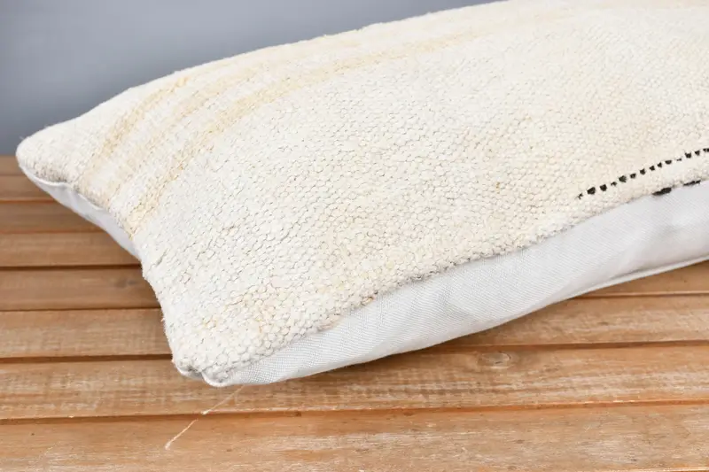 Ethnical Kilim Rug Pillow, Rustic Pillow Sham, 12x24 Beige Pillow Case, Christmas Pillow, Pillow Sham, Neutral Cushion, Vintage Pillow, Gift Pillow - 4