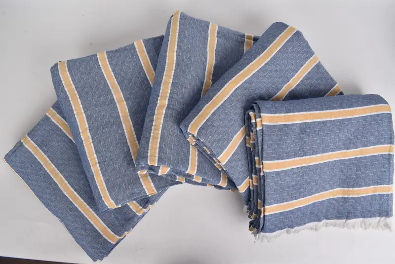 Family Gift Basket, Bedspread, Summer Gift, Organic Throw, Bridal Shower Gift, 96x84 Cotton Striped Towel, Turkish Tablecloth, Personalized Gifts - 4