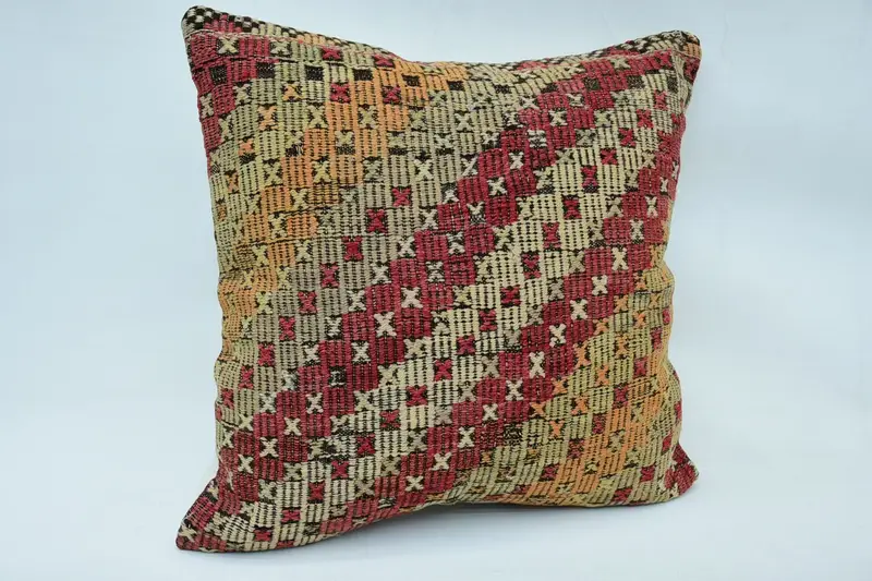 Pillow for Sofa, Square Throw Pillow Case, Vintage Pillow, Turkish Pillow, 24x24 Beige Cushion, Indoor Pillow Case, Pillow Case - 2