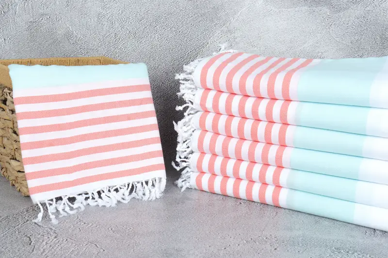 Bath towel, Luxury Turkish beach towel with fringe, 70x40 Cotton Striped Towel, Pool Towels, Cotton towel, Wedding Gift, Embroidery Towels - 3
