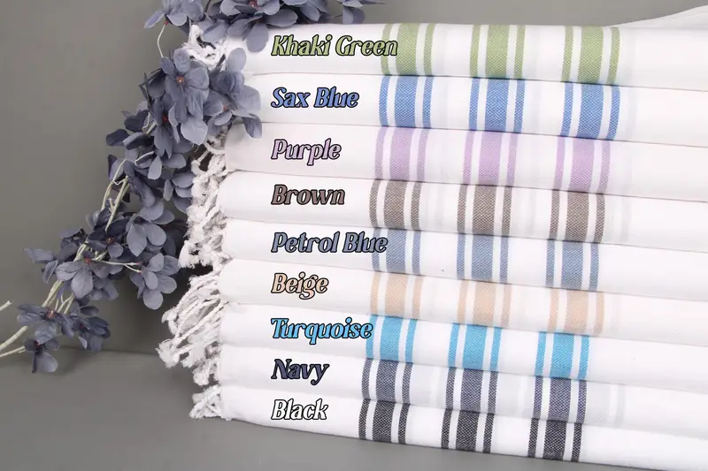 Organic Cotton Bath Towel Beige, 40x71, Handmade, Personalized