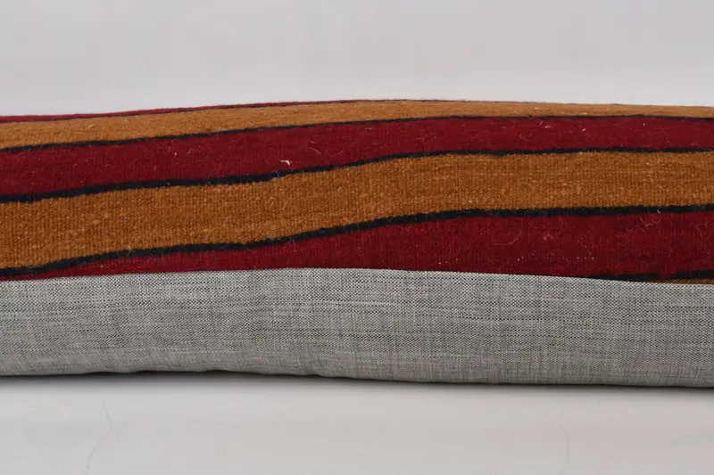 Pillow, Outdoor Throw Pillow Sham, Gift Pillow, Turkish Kilim Pillow, Pillow for Couch, Ottoman Pillow Case, 12x48 Red Cushion Case - 5