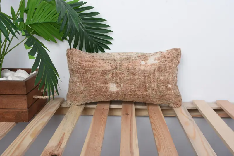 Vintage Pillow, 8x16 Brown Pillow Case, Outdoor Pillow Case, Vintage Kilim Pillow, Boho Pillow Sham Cover, Pillow Case - 1