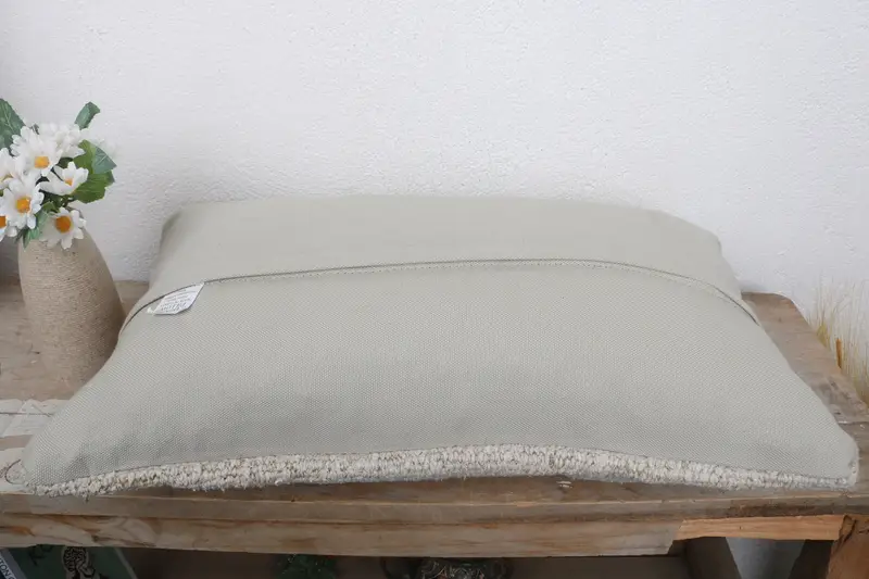 Floor Cushion Cover, Boho Chic Cushion Case, Pillow for Sofa, Vintage Pillow, 12x20 White Pillow, Cushion Cover, Gift Pillow, Retro Pillow Case - 7