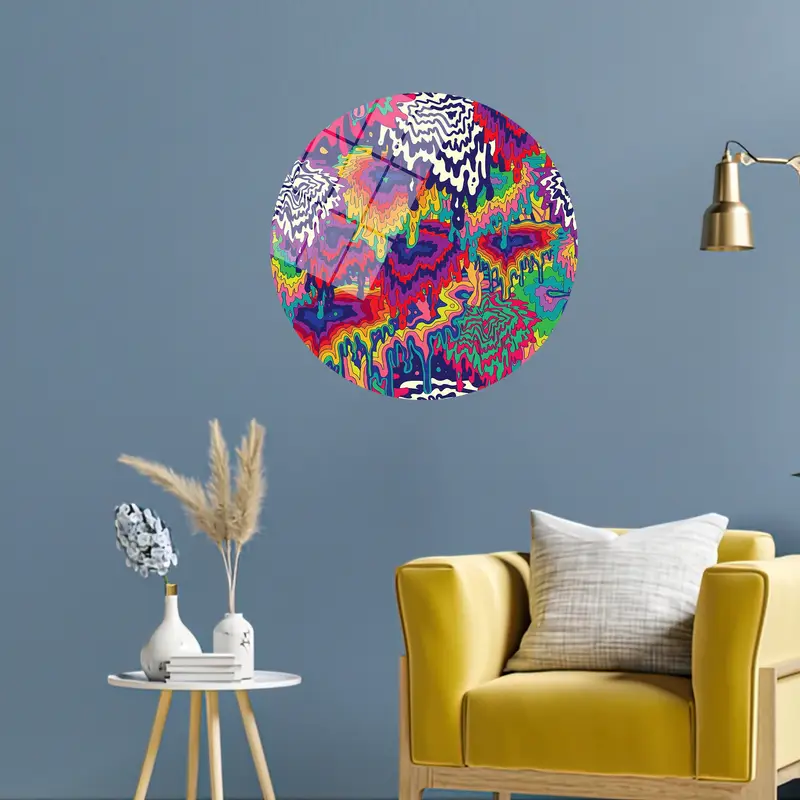 Vibrant Canvas Art: Psychedelic Abstract Stain Masterpiece