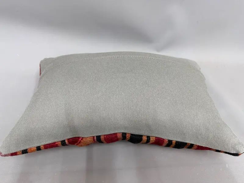 Turkish Kilim Pillow, 12x20 Red Pillow, Pillow, Vintage Pillow, One Of A Kind Pillow Case, Kilim Cushion Sham, Crochet Pattern Pillow Sham - 7