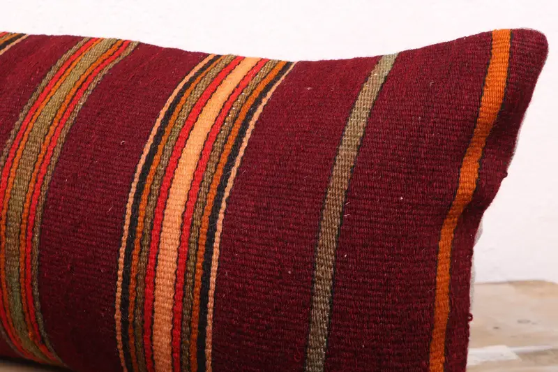 12x24 Red Pillow Sham, Cushion, Kilim Pillow Cover, Vintage Kilim Throw Pillow, Turkish Pillow, Retro Throw Pillow, Neutral Pillow Case - 5