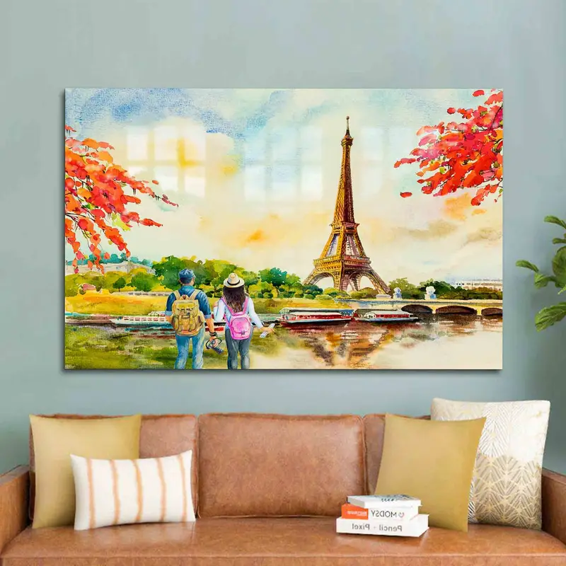 Elegante vidrio impreso: romántico regalo de San Valentín de la Torre Eiffel