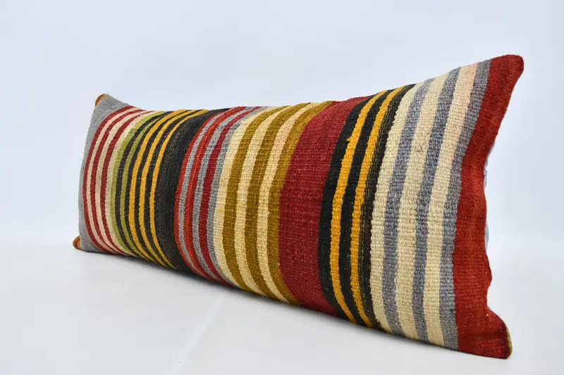 Pillow Cover, Pastel Cushion Cover, 16x36 Red Pillow Cover, Turkish Rugs Cushion Case, Vintage Pillow, Interior Designer Pillow, Pillow for Couch - 4