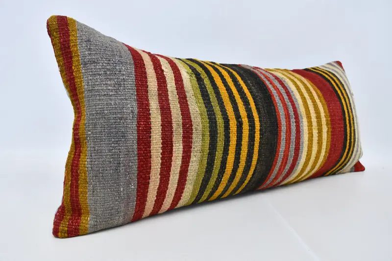 Pillow Cover, Pastel Cushion Cover, 16x36 Red Pillow Cover, Turkish Rugs Cushion Case, Vintage Pillow, Interior Designer Pillow, Pillow for Couch - 3