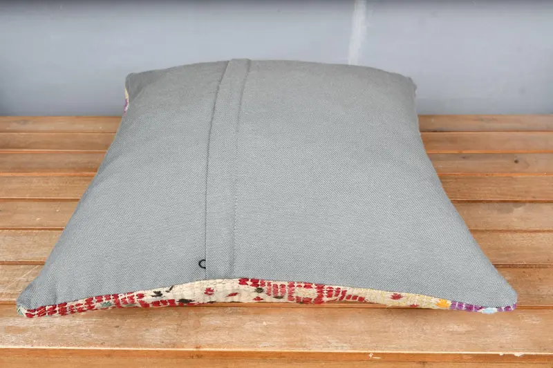 Chair Pillow, Turkish Kilim Pillow, Boho Throw Cushion, 18x18 Red Pillow Cover, Cushion, Kilim Pillow, Pattern Throw Pillow Sham, Pillow for Sofa - 5