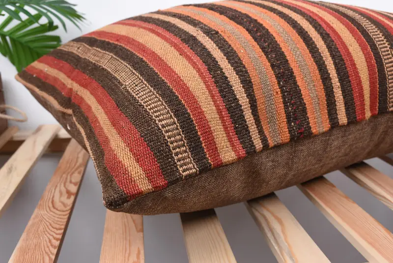 Armchair Cushion Cover, Handmade Kilim Cushion, Pillow for Couch, Cushion, Outdoor Patio Pillow Cover, Interior Designer Pillow, 20x28 Red Cushion - 6