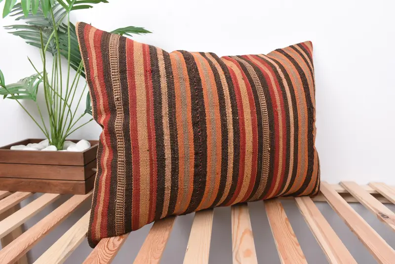 Armchair Cushion Cover, Handmade Kilim Cushion, Pillow for Couch, Cushion, Outdoor Patio Pillow Cover, Interior Designer Pillow, 20x28 Red Cushion - 4