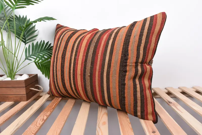 Armchair Cushion Cover, Handmade Kilim Cushion, Pillow for Couch, Cushion, Outdoor Patio Pillow Cover, Interior Designer Pillow, 20x28 Red Cushion - 5