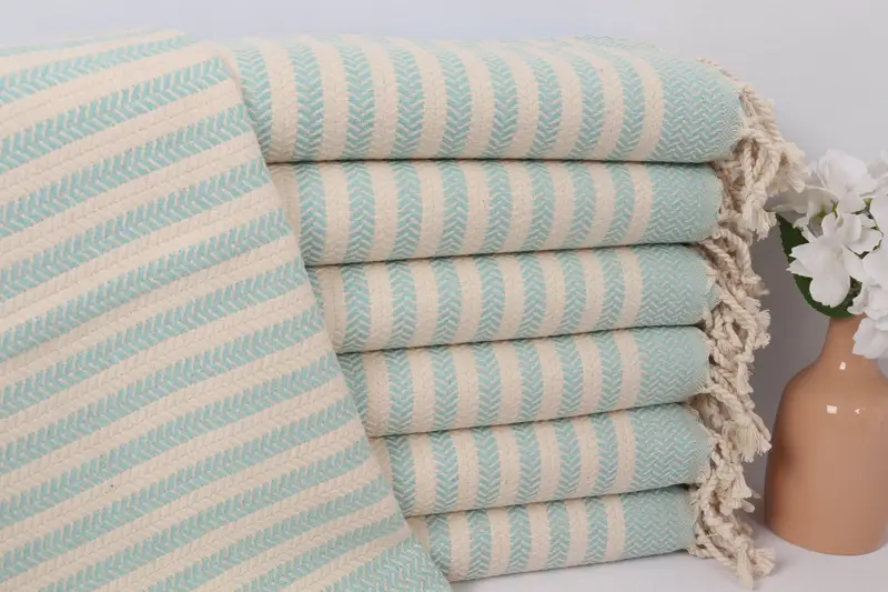 Kitchen Towel Monogram Hand Towel 18x40 Inches Mint Cotton