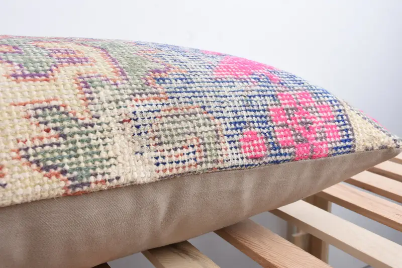 Kilim Pillow, Cushion Cover, Traditional Pillow Case, Home Decor Pillow, 16x48 Red Cushion Case, Authentic Pillow Sham, Boho Pillow - 7